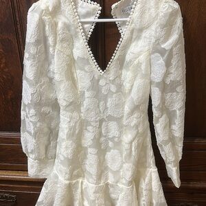 Elegant Cream Floral Dress